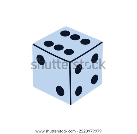 Gamble cubes marked with dots, gamble cubes, pair of dice lying with numbers on top side drawn with lines, throwable gambling device for tabletop, board and casino games icon flat vector illustration.