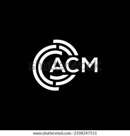 ACM letter logo design on black background. ACM creative initials letter logo concept. ACM letter design.
