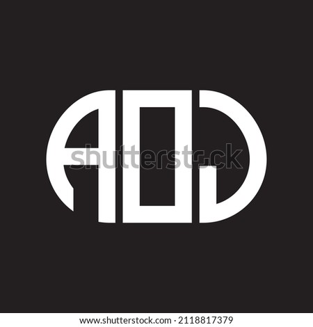 AOJ letter logo design on black background. AOJ 
creative initials letter logo concept.   Foto stock © 