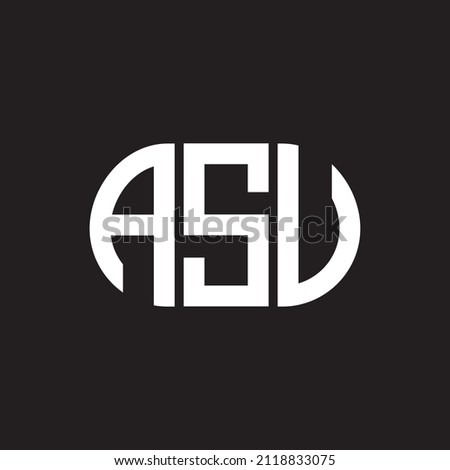 ASU letter logo design on black background. ASU 
creative initials letter logo concept. ASU letter design.