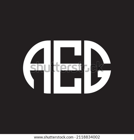 AEG letter logo design on black background. AEG creative initials letter logo concept.  