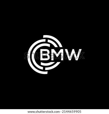 BMW letter logo design on black background. BMW creative initials letter logo concept. BMW letter design.
