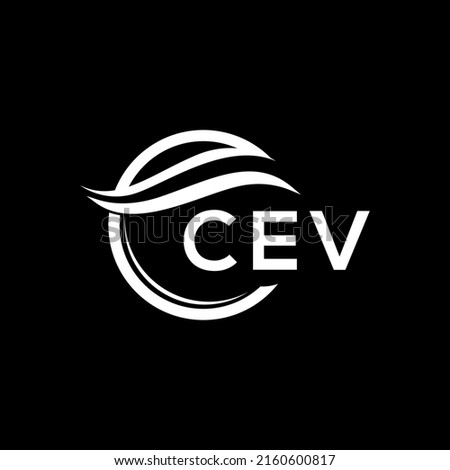 CEV letter logo design on black background. CEV creative circle letter logo concept. CEV letter design.
