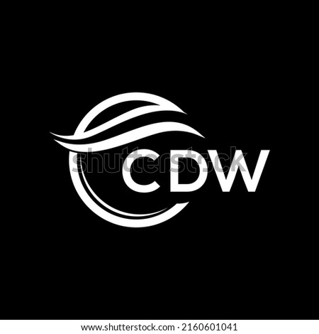 CDW letter logo design on black background. CDW creative circle letter logo concept. CDW letter design.
