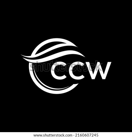 CCW letter logo design on black background. CCW creative circle letter logo concept. CCW letter design.
