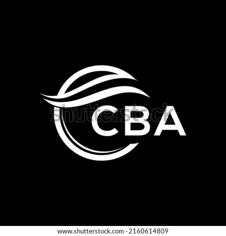 CBA letter logo design on black background. CBA creative circle letter logo concept. CBA letter design.
