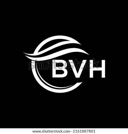 BVH letter logo design on black background. BVH creative circle letter logo concept. BVH letter design.

