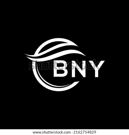 BNY letter logo design on black background. BNY creative circle letter logo concept. BNY letter design.
