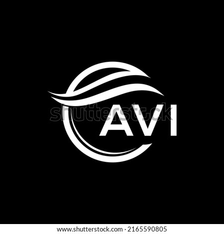 AVI letter logo design on black background. AVI creative circle letter logo concept. AVI letter design.
 Imagine de stoc © 
