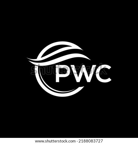 PWC letter logo design on black background. PWC creative circle logo. PWC initials  letter logo concept. PWC letter design.