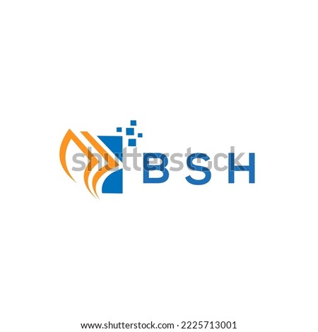 BSH credit repair accounting logo design on white background. BSH creative initials Growth graph letter logo concept. BSH business finance logo design.
