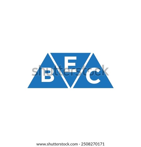 EBC triangle shape logo design on white background. EBC creative initials letter logo concept.
