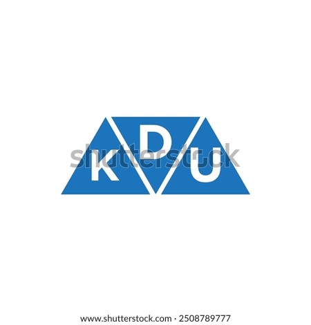 DKU 3 triangle shape logo design on white background. DKU creative initials letter logo concept.
