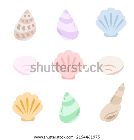Variation set of seashell illustrations Photo stock © 