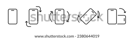 Mobile phone rotation icon set. Rotate smartphone icon. Mobile screen rotation sign