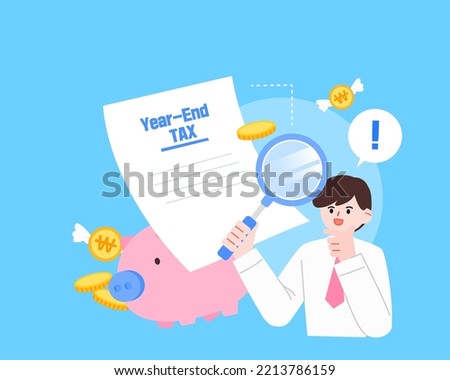 Year-end tax adjustment person illustration
