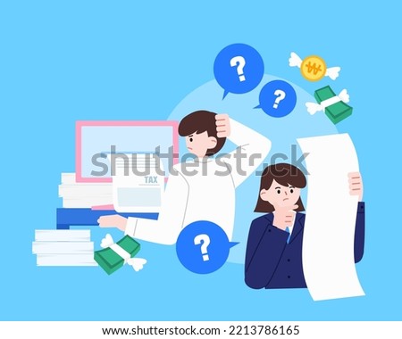 Year-end tax adjustment person illustration
