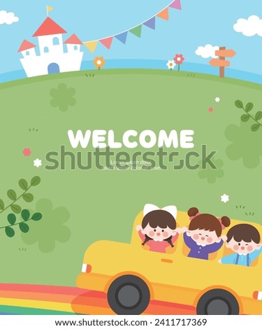 Lovely Children's recruiting kindergarten Illustration Frame