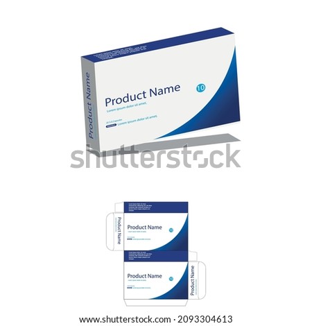 Medicine box packaging die cut mold design. Cardboard packages graphic elements isolated on white background medicine box packaging template design. Cardboard packaging, graphic elements, isolated on 