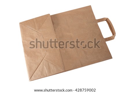 Paper Bag On White Background Stock Photo 428759002 : Shutterstock