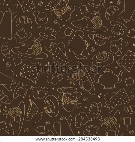 Vector background. Food. Dishes