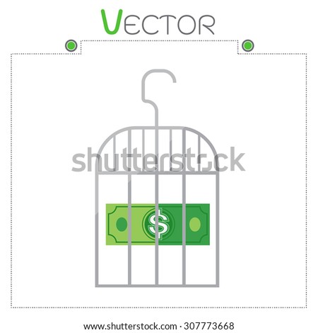 Dollar in money gray cage vector format
