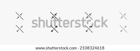 Increase and reduce vector line icons. Arrows for scaling vector symbols isolated on white background. Linear buttons