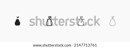 Pear fruit vector icon. Pear fruit vector illustration with black outline
