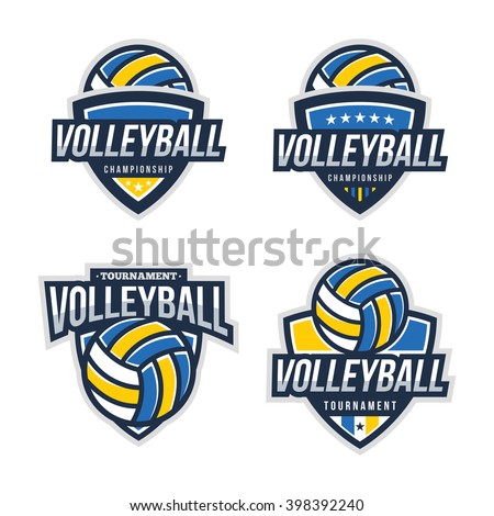 Volleyball Logo Badge, American Logo Sport Stock Vector Illustration ...