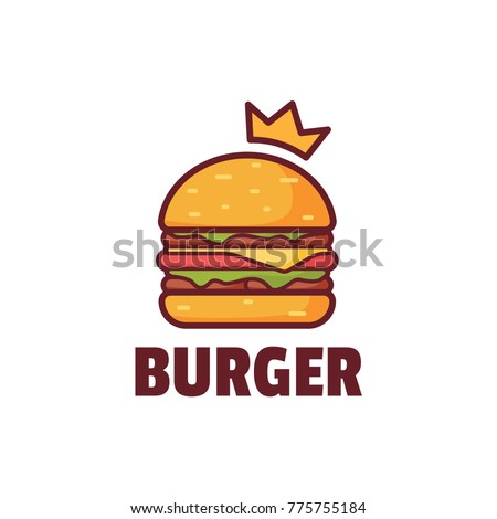 Burger with Crown Logo illustration