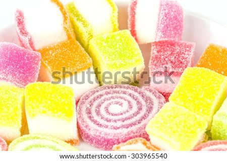 Sweet Background With Colorful Jelly