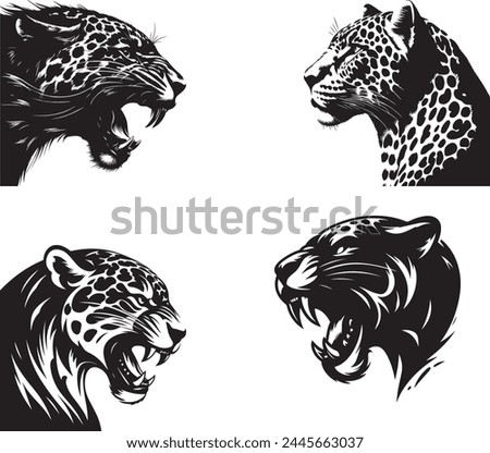 Jaguar silhouette collection. Logo Set.