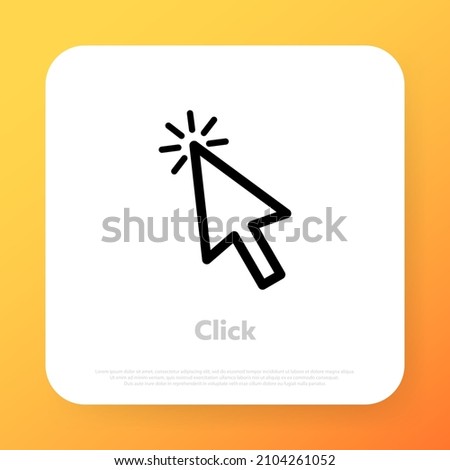 Click pointer icon. Cursor line icon. Vector. Click arrow. Cursor icon vector illustration. Pointer icon