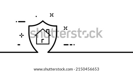 Protection line icon. Home protection, alarm, home security. Defense concept. One line style. Vector line icon for Business and Advertising.