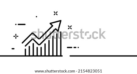 Stonks line icon. Up arrow chart, income, profit, analytics. Data analysis concept. One line style. Vector line icon for Business and Advertising