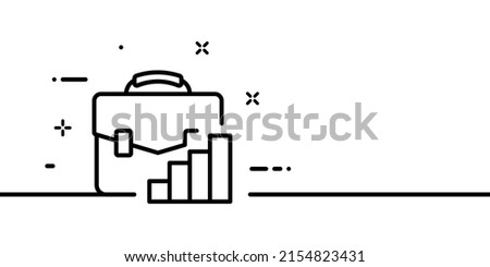 Business backpack line icon. Briefcase with network pictogram. Career concept. One line style. Vector line icon for Business and Advertising