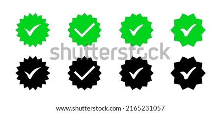 Check mark icon set. Checkmark certificate. Diploma. Vector line icon for Business and Advertising.
