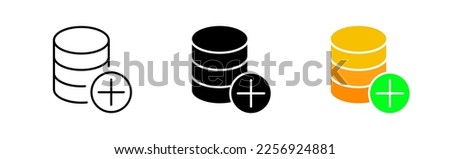 Coins with plus line icon. Money, coins, sale, profit, income, work, internet, shop, exchange, shares, online. Business concept.Vector icon in line, black and color style on white background