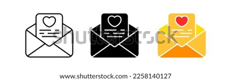 Love letter icon set. Calendar, meeting, heart, love, important date, family, relatives, loved ones, valentine's day. relationship concept. vector line icon in different styles