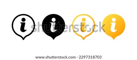 Information. Different styles, color, more information. Vector icons.