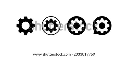 Options icon. Silhouette, black, settings and parameters, mechanism, modernization. Vector icons