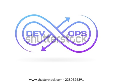 Devops eight infinity. Flat, purple, infinity icon, Devops. Vector icon