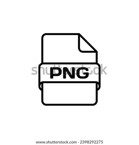 PNG file icon. Outline, document icon in PNG format. Vector icon