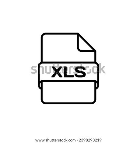 XLS file icon. Outline, document icon in XLS format. Vector icon