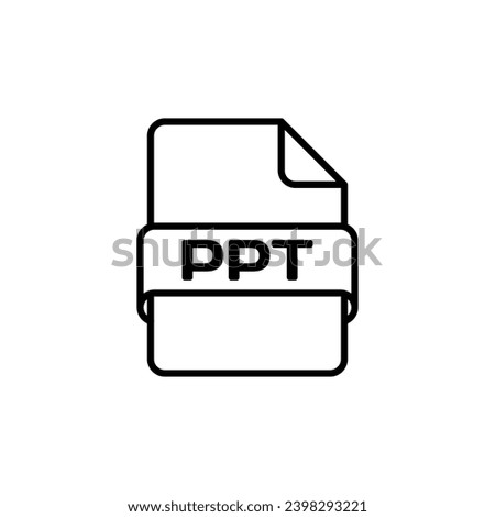 PPT file icon. Outline, document icon in PPT format. Vector icon