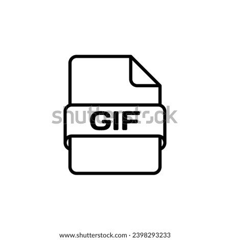GIF file icon. Outline, document icon in GIF format. Vector icon