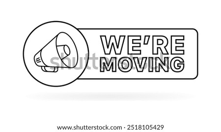 We are moving message icon. Linear style. Vector icon.