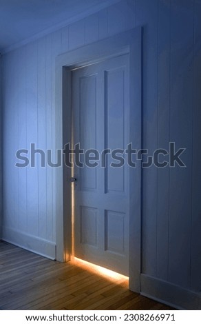 Similar – Image, Stock Photo Light behind the door covered with a curtain