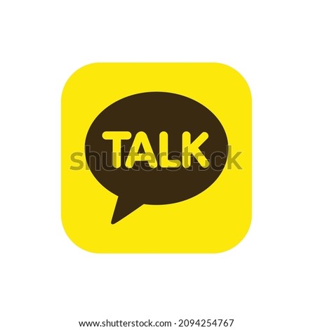 yellow Kakao Talk icon text logo vector template