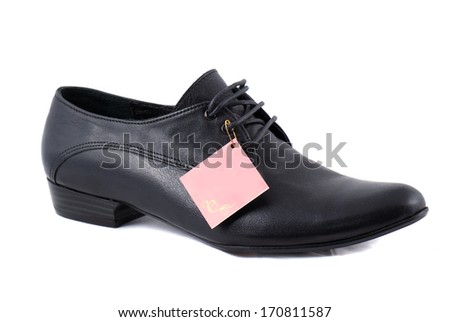 Black rigorous high heels for formal events. Shoes on a white background.